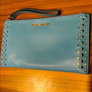 MICHEAL KORS light teal blue wristlet
